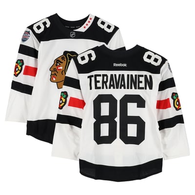 Teuvo Teravainen Chicago Blackhawks Fanatics Authentic Practice-Used #86 White Jersey vs. Minnesota Wild on February 21, 2016 