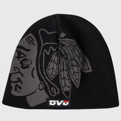 Chicago Blackhawks OVO x NHL Unisex Toque Knit Hat - Black