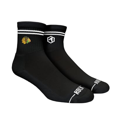  Chicago Blackhawks Rock Em Unisex Casual Stripe Quarter-Length Socks - Black