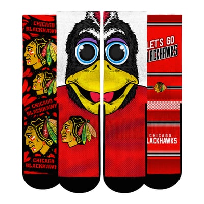  Chicago Blackhawks Rock Em Unisex Fan Favorites Three-Pack Crew Socks Set - Red