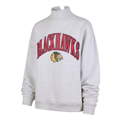 Chicago Blackhawks '47 Women's Vantage Mock Neck Fleece Sweatshirt - Gray