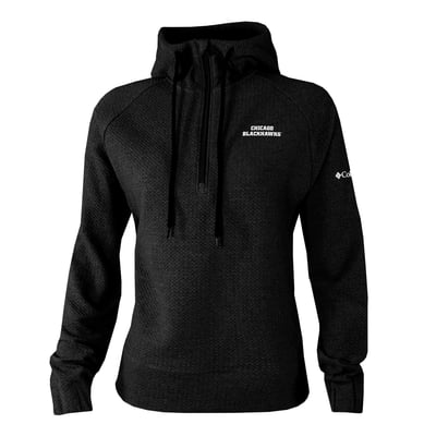 Chicago Blackhawks Columbia Women's Half-Zip Swingcraft Tri-Blend Hoodie - Black
