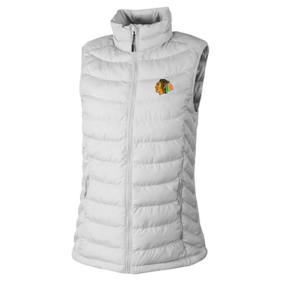 Chicago Blackhawks Columbia Women's Powder Lite II Full-Zip Vest - Gray
