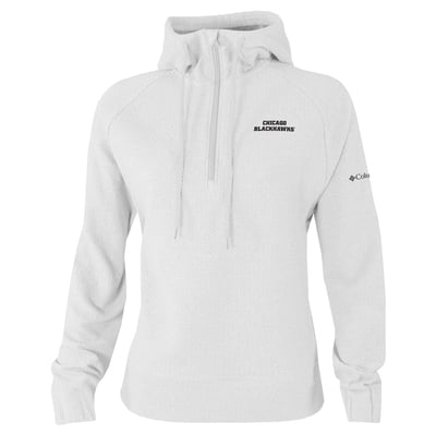 Chicago Blackhawks Columbia Women's Half-Zip Swingcraft Tri-Blend Hoodie - White
