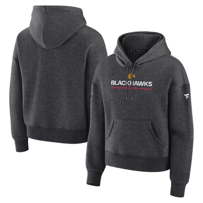 Chicago Blackhawks Fanatics Women's Authentic Pro Primary Pullover Hoodie - Charcoal