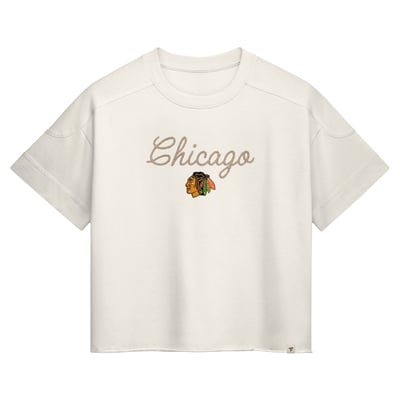  Chicago Blackhawks Fanatics Women's Chainstitch Fashion Top - Cream