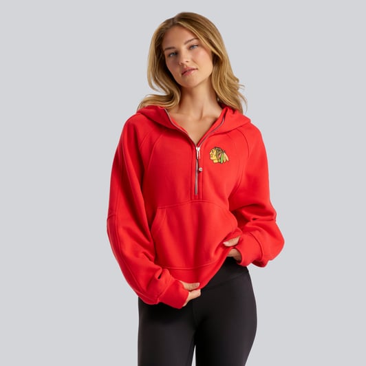 Chicago Blackhawks lululemon Women's Scuba Oversized Half-Zip Hoodie - True Red