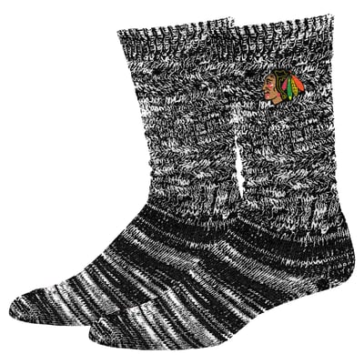  Chicago Blackhawks PRO Compression Women's Slouchy Slub Textured Boyfriend Socks - Black