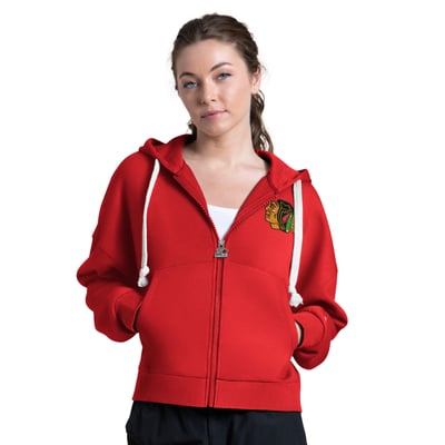 Chicago Blackhawks Starter Women's Hail Mary Full-Zip Hoodie - Red