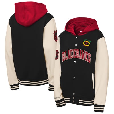  Chicago Blackhawks Mitchell & Ness Youth Rink Side Fleece Jacket - Red