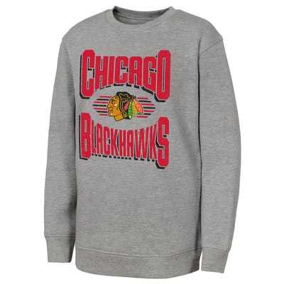 Chicago Blackhawks Outerstuff Youth Jet Stream Sweatshirt - Gray