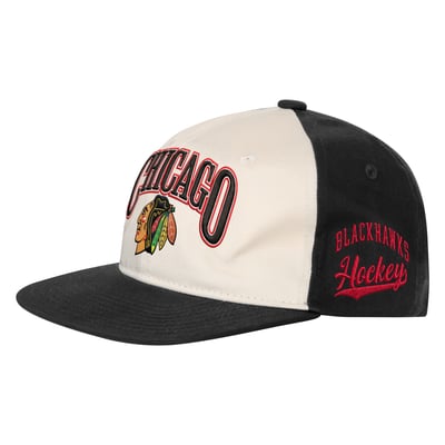 Chicago Blackhawks Outerstuff Youth Arch Snapback Hat - Natural/Black