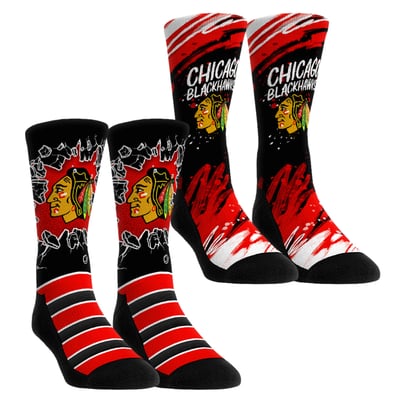 Chicago Blackhawks Rock Em Youth Ice Breaker Two-Pack Crew Socks Set - Red