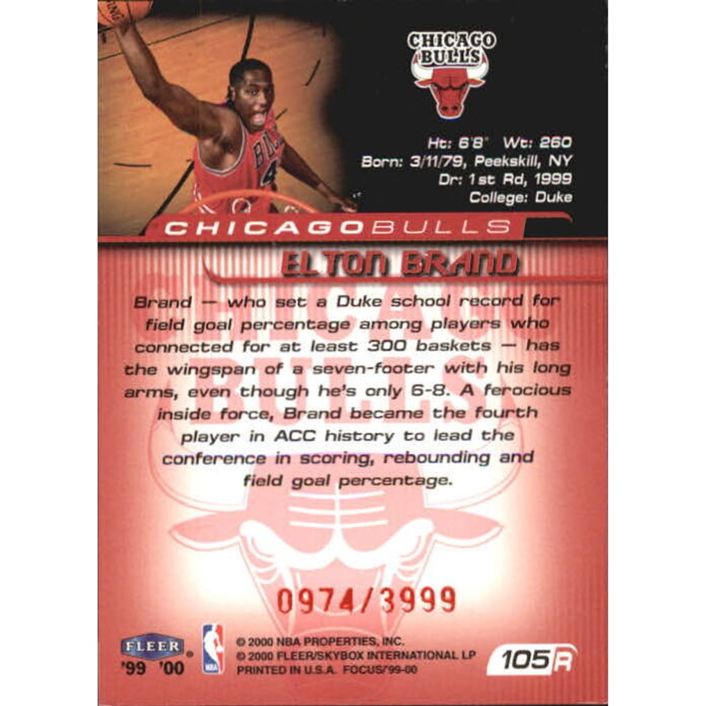 1999-00 Fleer Focus #105A Elton Brand SP