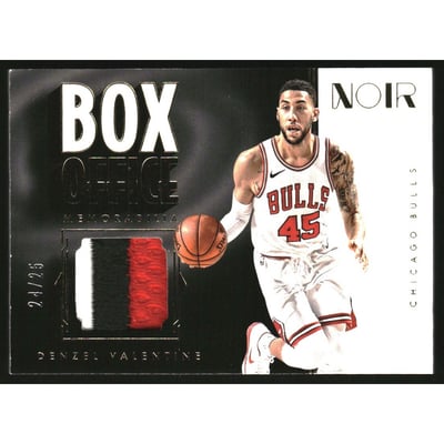2017-18 Panini Noir Box Office Memorabilia Prime #16 Denzel Valentine/25