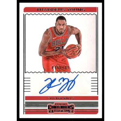 2019-20 Panini Contenders Contenders Autographs #28 Thaddeus Young/199