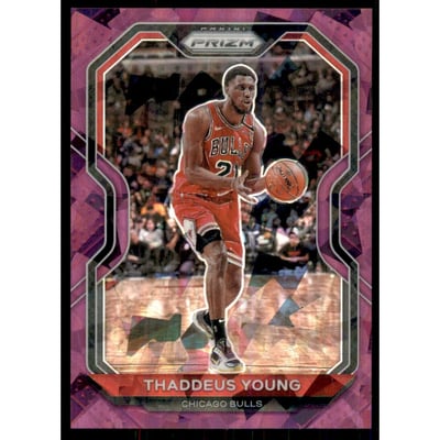 2020-21 Panini Prizm Prizms Purple Ice #165 Thaddeus Young