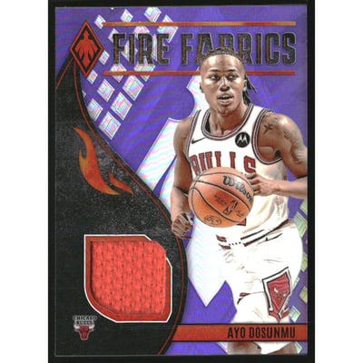2023-24 Panini Phoenix Fire Fabrics Purple #16 Ayo Dosunmu