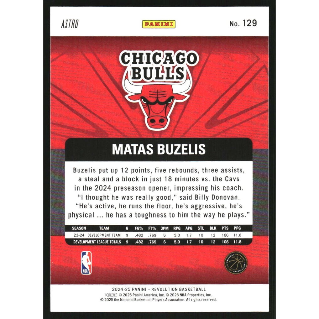 2024-25 Panini Revolution Astro #129 Matas Buzelis