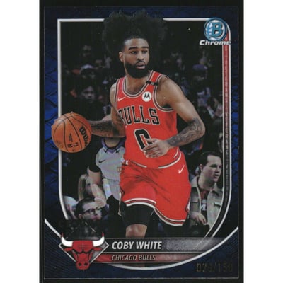 2025-26 Bowman Chrome Reptilian Blue Refractors #BCV71 Coby White