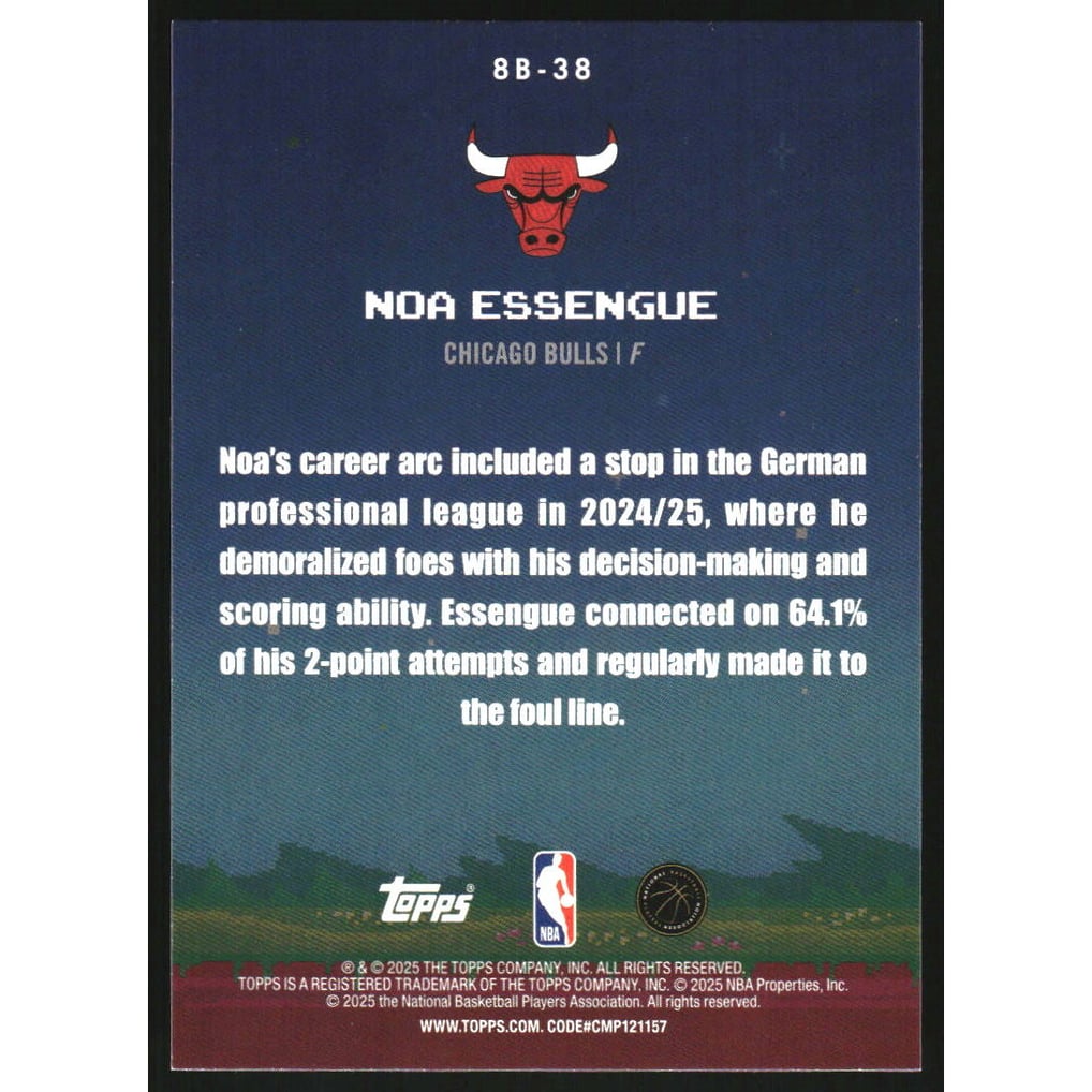 2025-26 Topps 8-Bit Ballers Holo Foil #8B38 Noa Essengue