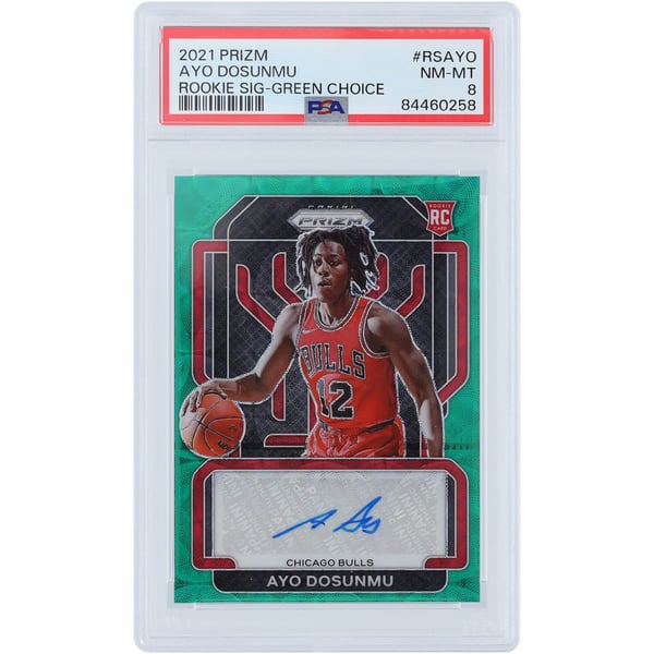 Ayo Dosunmu Chicago Bulls Autographed 2021-22 Panini Prizm Green 