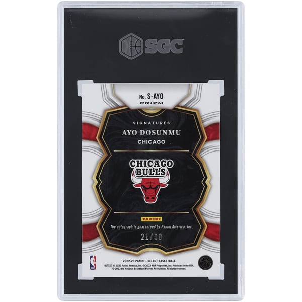 Ayo Dosunmu Chicago Bulls Autographed 2022-23 Panini Select Orange 