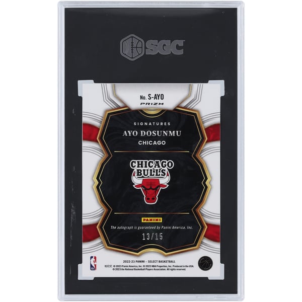 Ayo Dosunmu Chicago Bulls Autographed 2022-23 Panini Select Purple 