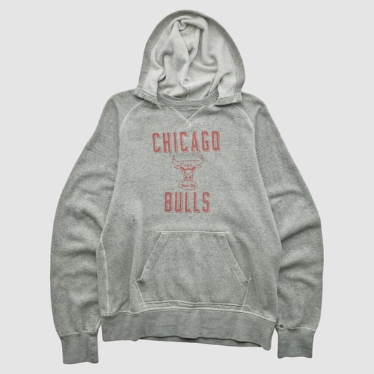 Chicago Bulls Adidas 2010s Hooded Pullover Sweatshirt - Heather Gray - S by Fanatics Real Vintage