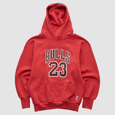 Chicago Bulls Logo 7 90s Hooded Pullover Sweatshirt - Red - Yth L by Fanatics Real Vintage