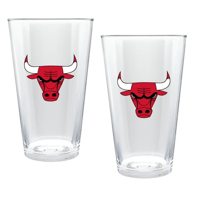Chicago Bulls Two-Piece 16oz. Double Play Pint Glass Set