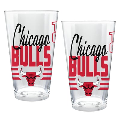 Chicago Bulls Two-Piece 16oz. Heritage Pint Glass Set