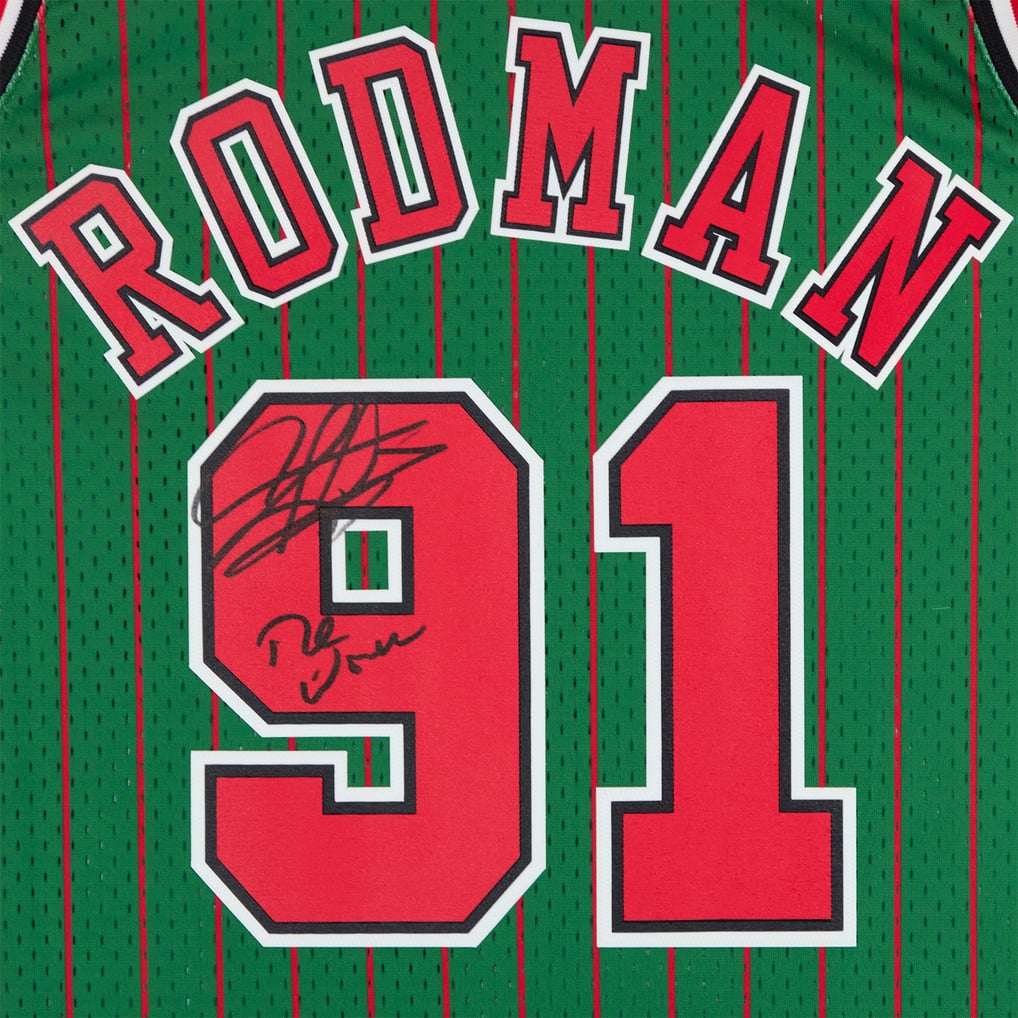 Maillot Chicago Bulls Dennis Rodman Signé 1995 - Authentifié Fanatics - Avec Inscription The Worm
