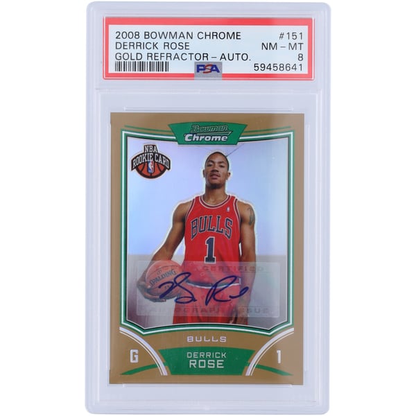 Derrick Rose Chicago Bulls Autographed 2008 Bowman Chrome Gold 