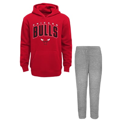 Chicago Bulls Outerstuff Infant Step By Step Hoodie & Pants Set - Red/Gray