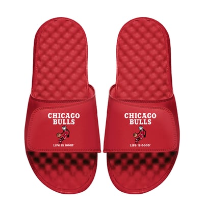  Chicago Bulls ISlide Life is Good Slide Sandals - Red