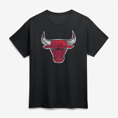 Chicago Bulls Big & Tall Metallic Mascot T-Shirt - Black