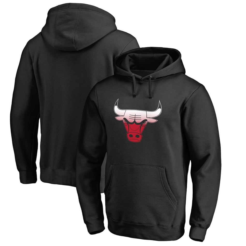 Men's Chicago Bulls Black Gradient Logo Pullover Hoodie