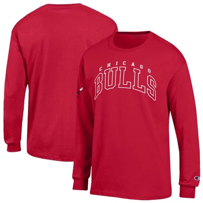  Chicago Bulls Champion Jersey Long Sleeve T-Shirt - Red