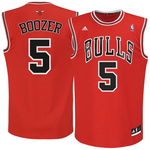 Mens Chicago Bulls Carlos Boozer adidas Red Replica Road Jersey