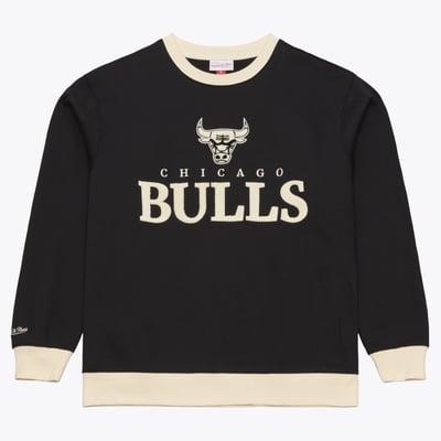  Chicago Bulls Mitchell & Ness Cookies & Cream Fleece Crewneck Sweatshirt - Black