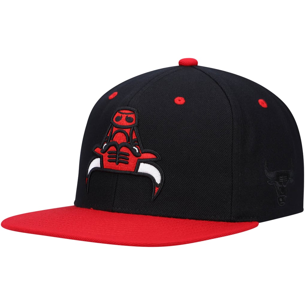 Chicago Bulls Mitchell & Ness Upside Down Snapback Hat - Black/Red