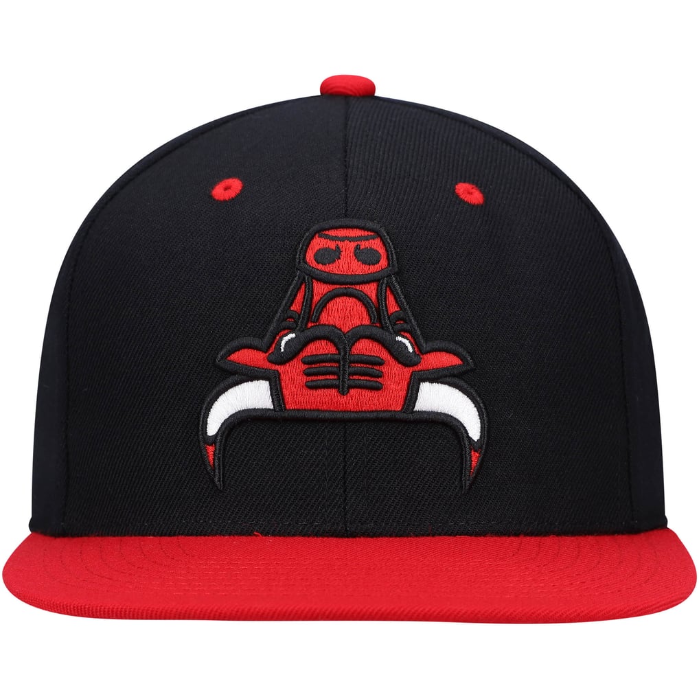 Chicago Bulls Mitchell & Ness Upside Down Snapback Hat - Black/Red