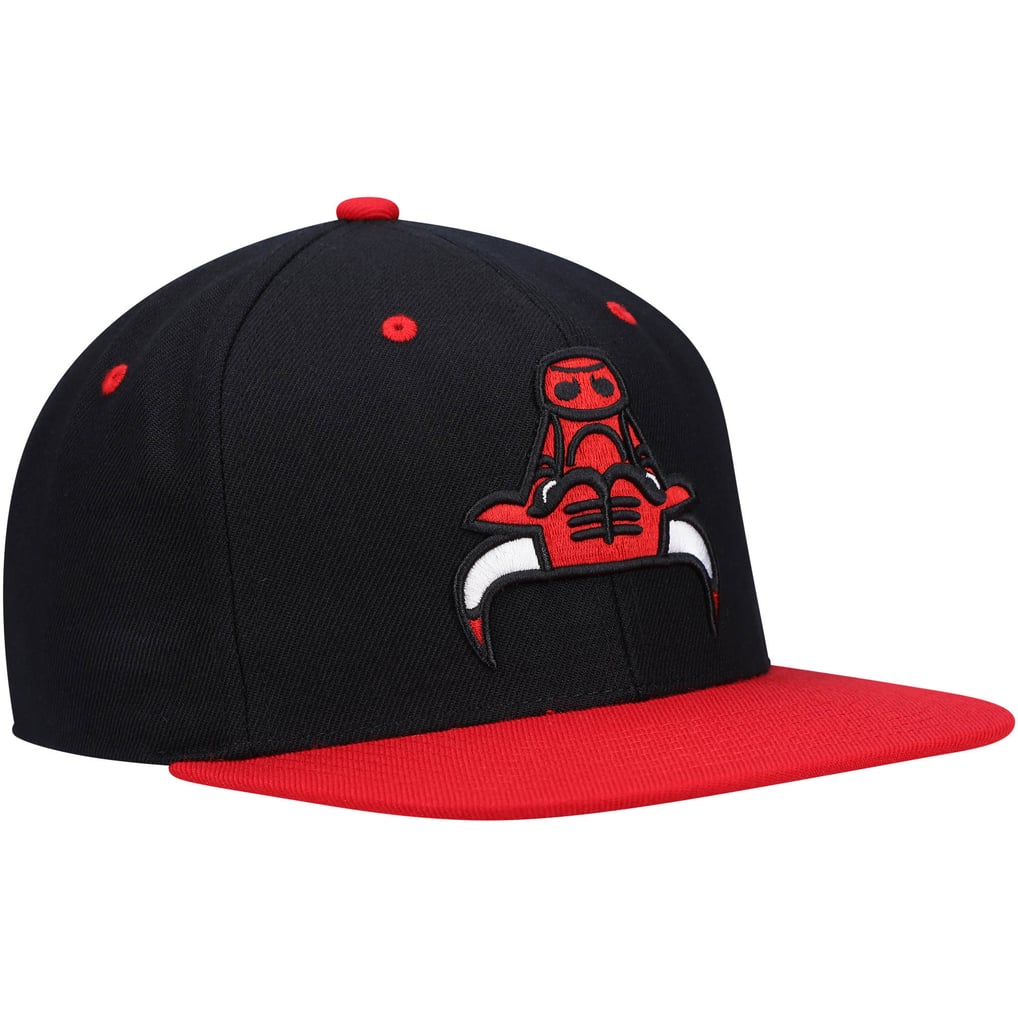 Chicago Bulls Mitchell & Ness Upside Down Snapback Hat - Black/Red