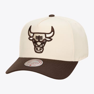 Chicago Bulls Mitchell & Ness Brown and Cream Pro Pinch Snapback Hat - Cream