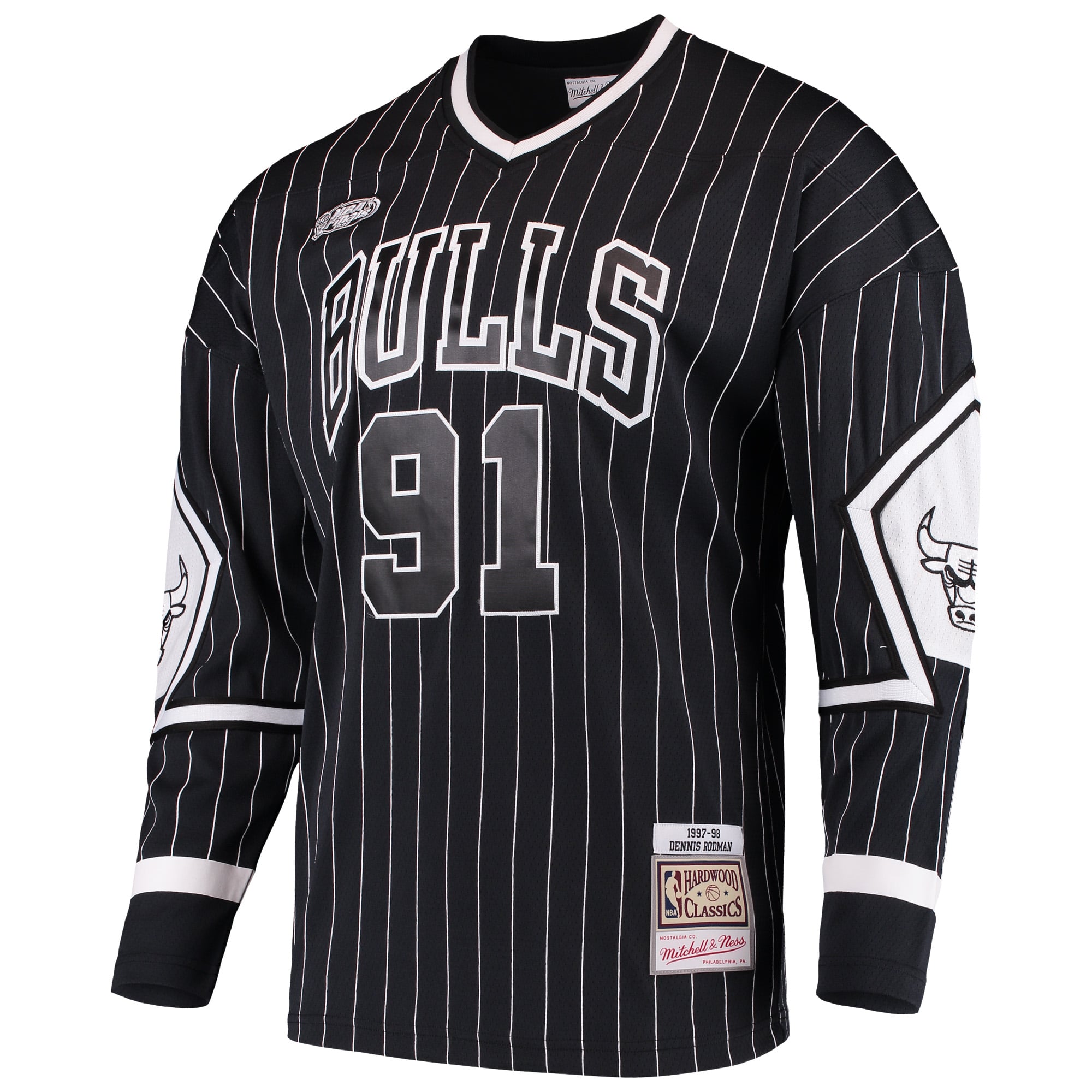 Men's Chicago Bulls Dennis Rodman Mitchell & Ness Black Hardwood