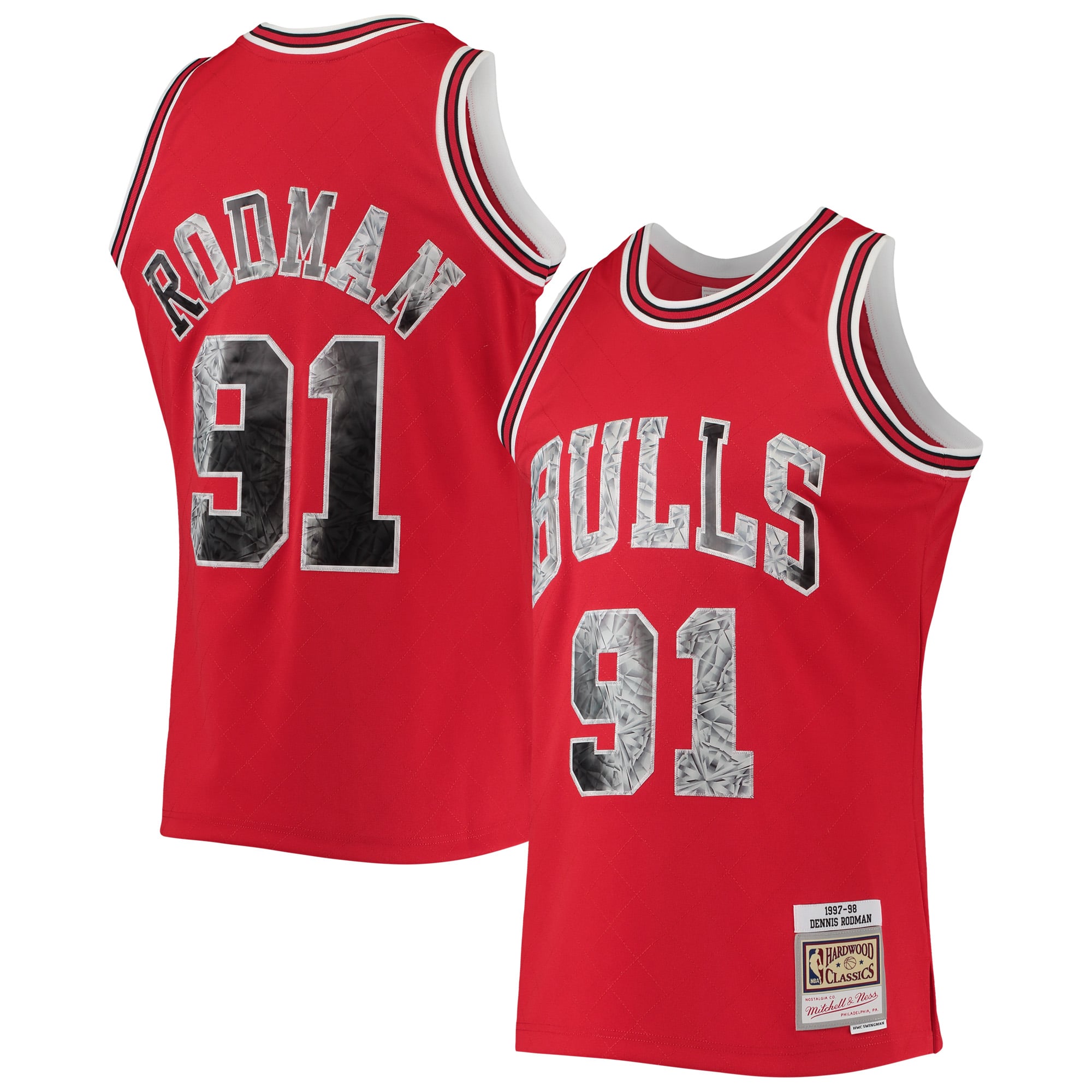 Men's Chicago Bulls Dennis Rodman Mitchell & Ness Red 1996-97