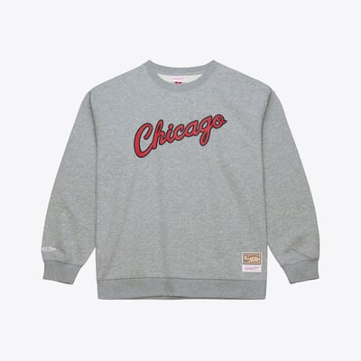 Chicago Bulls Mitchell & Ness Walk-Off Fleece Sweatshirt - Heather Gray