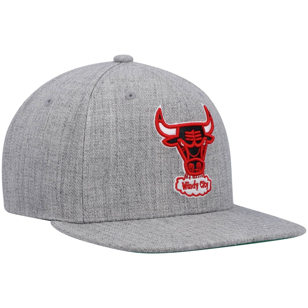 Chicago Bulls Mitchell & Ness Hardwood Classics Team 2.0 Snapback Hat - Heathered Gray