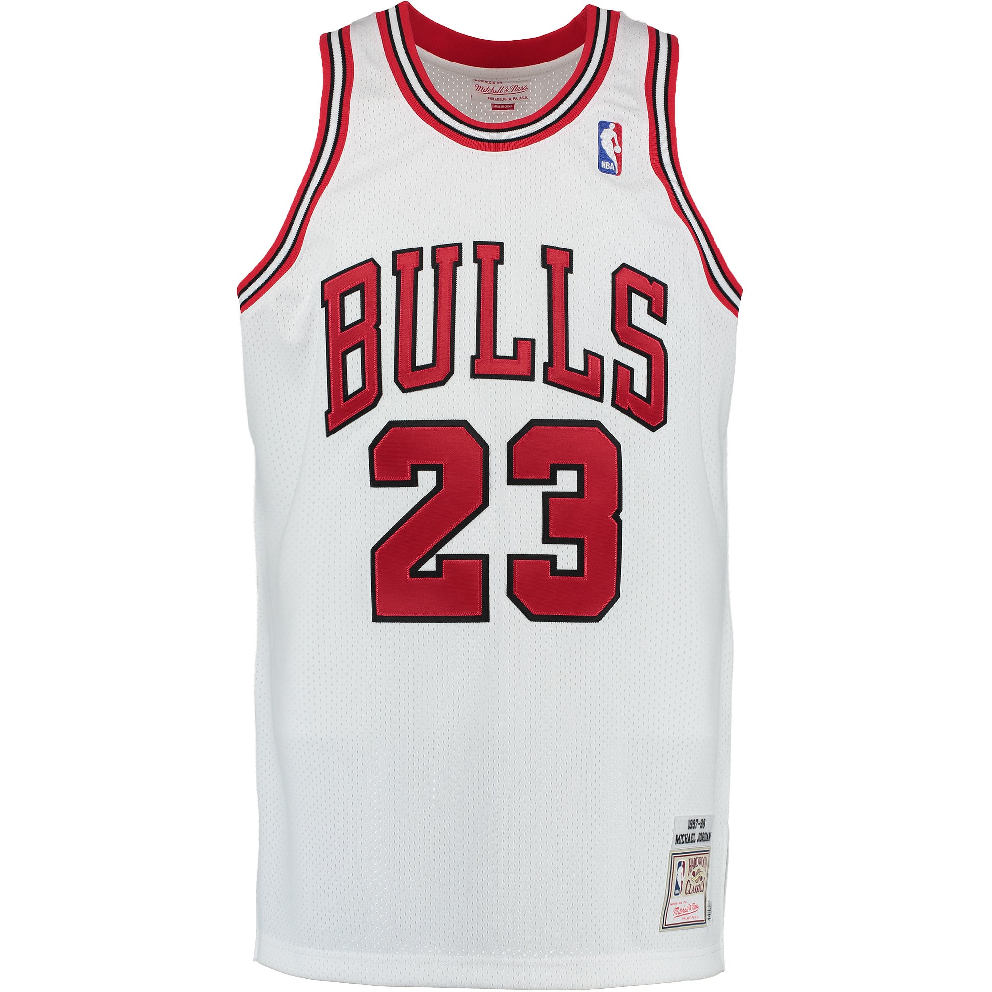 Men's Chicago Bulls Michael Jordan Mitchell & Ness White 1997-98